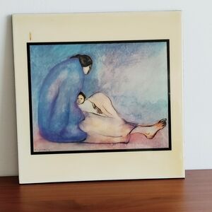 Serene Mother and Child Ceramic Art Tile